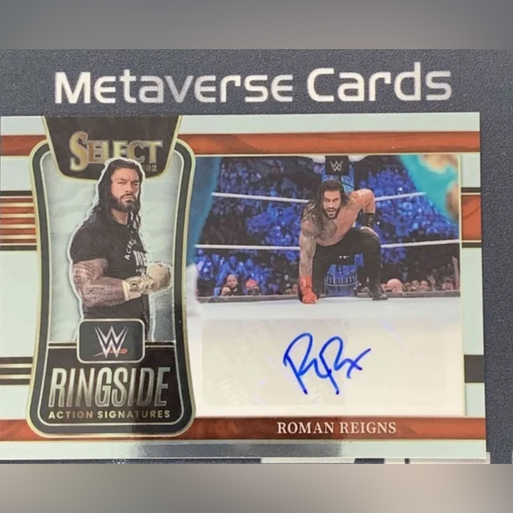 2022 Panini Select WWE Roman Reigns Ringside Action Autograph No. RA-RRN